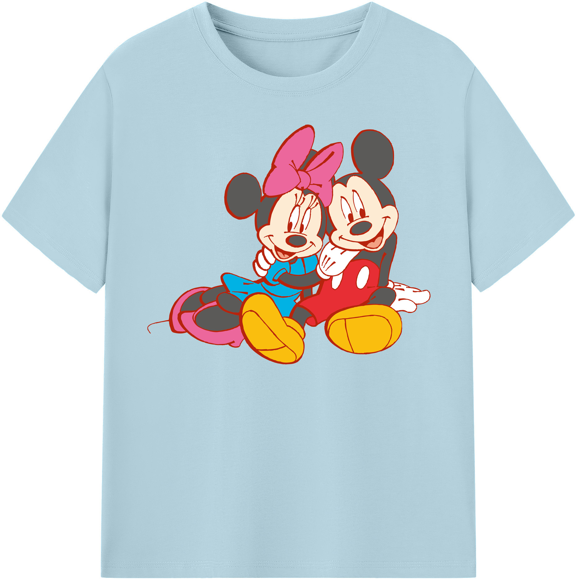 （画像用） ミッキーマウス Mickey Mouse 綿100％半袖Tシャツ（フロントプリント）